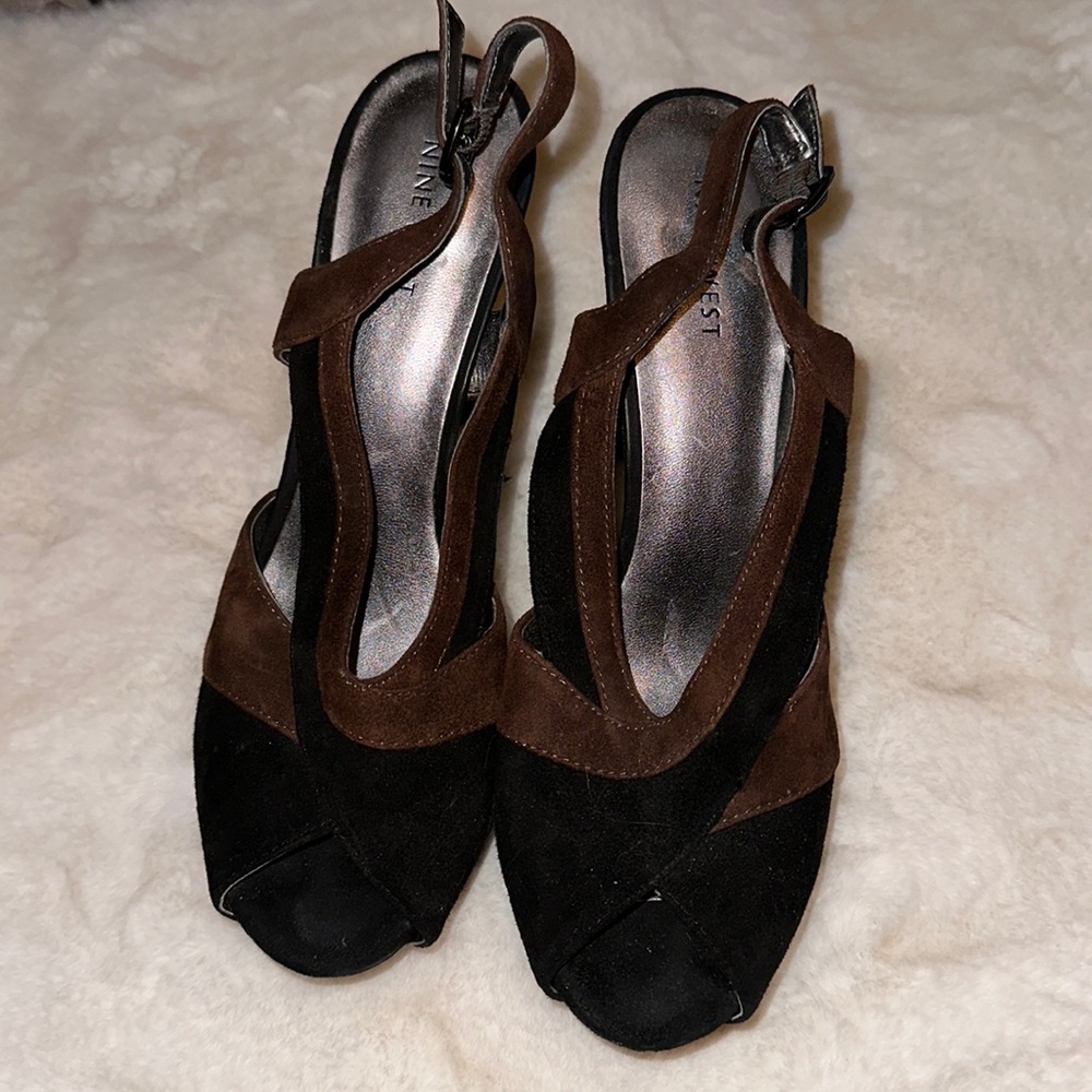 Genuine Suede Sandal Heels